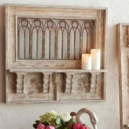 Affordable Antiqued Wood Wall Shelf