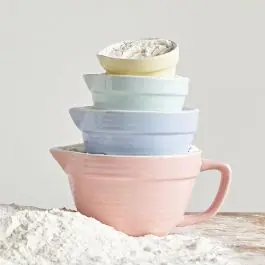 Holiday Sale Shades of Lovely Stoneware Measuring Cups Set of 4