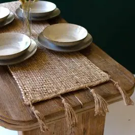 Tasseled Natural Seagrass Table Runner No Minimum Order