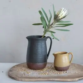 Grab Now Two Color Stoneware Pitcher