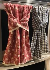 Stars and Plaid Kitchen Towel Set of 2 In Demand