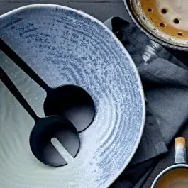 Matte Black Salad Server Set Reduced Price