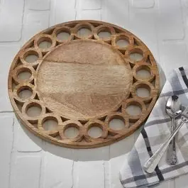 Secure Checkout Wooden Circles Round Charger Plate