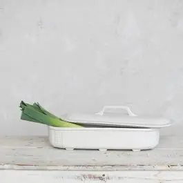 Lidded Debossed Stoneware Baking Dish Bargain