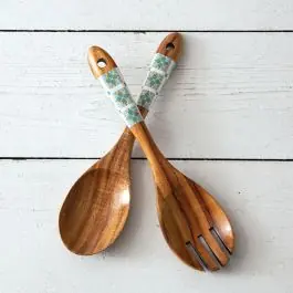 Viral Decorative Tile Handle Salad Server Set