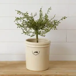 Brand New Leaping Bunny Ceramic Crock