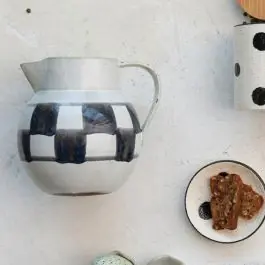 Original Check Pattern Stoneware Pitcher