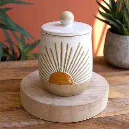 Free Returns Boho Classics Ceramic Sunburst Canister
