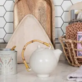 Handled Stoneware Tea Pot With Strainer Instant Buy