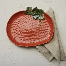 Stoneware Pumpkin Platter Final Sale