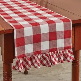 Ruffled Checkered Table Runner Free Shipping