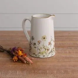 Exclusive Pretty Wildflowers Handled Pitcher