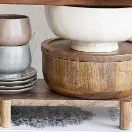 Rustic Wood Serving Bowl With Lid Popular