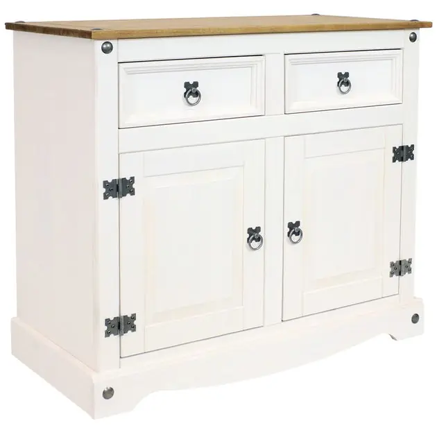 Fan Favorite Pine Two-Door Two-Drawer Sideboard Cabinet - White