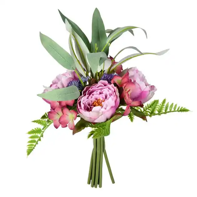 Vickerman 14" Artificial Pink-Mauve Peony Bouquet, Pack of 2 Price Cut