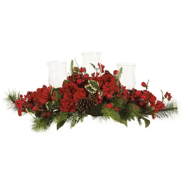 30" Faux Holiday Hydrangea Candelabrum Final Sale