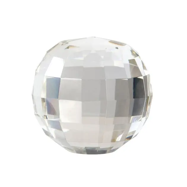 4" Faceted Crystal Orb - Clear Fresh Stock