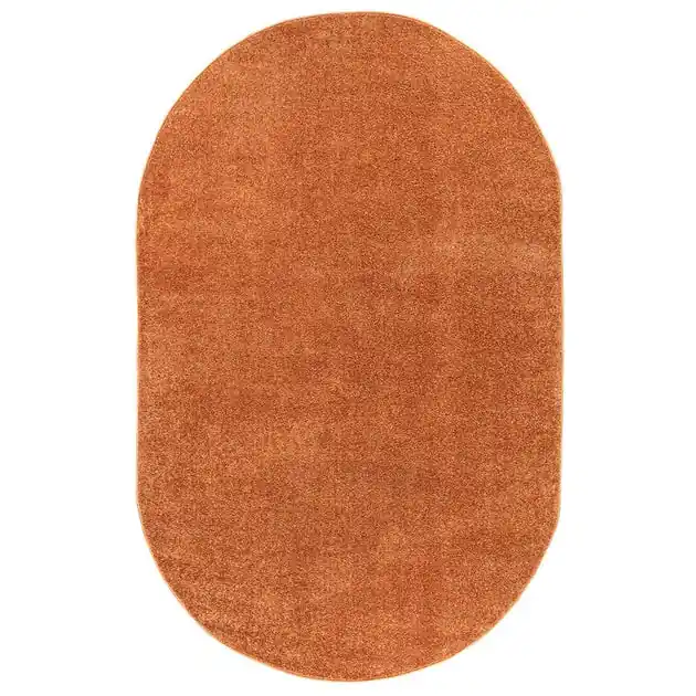 Best Choice Haze Solid Low-Pile Orange 4' x 6' Oval Area Rug - Orange