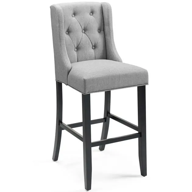 Baronet Tufted Button Upholstered Fabric Bar Stool Time-Limited