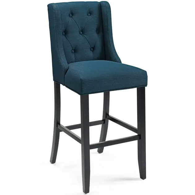 Authentic Baronet Tufted Button Upholstered Fabric Bar Stool