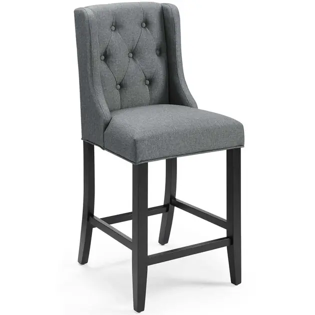 Popular Baronet Tufted Button Upholstered Fabric Counter Stool