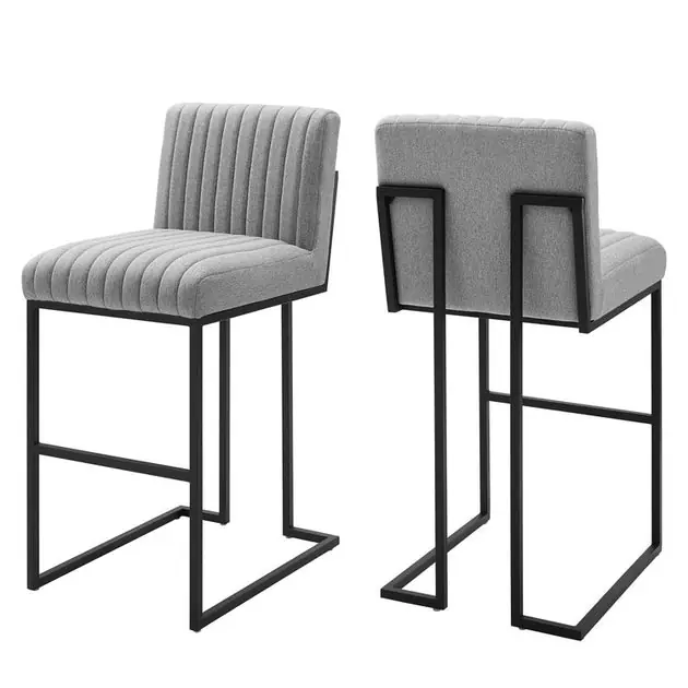 Indulge Channel Tufted Fabric Bar Stools Direct From Factory