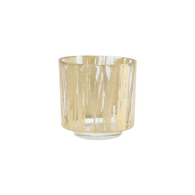 Free Returns Rufolo Glass Gold Brushstroke Votive