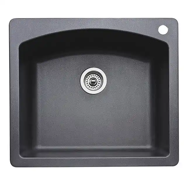 Diamond 25" Single Bowl Silgranit Dual Mount Kitchen Sink with Ledge Save Now