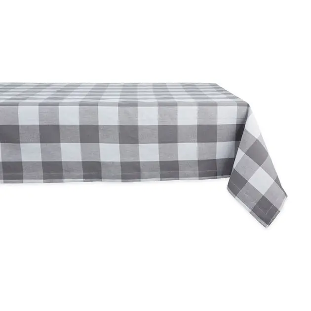 DII Gray and White Buffalo Check 52" x 52" Tablecloth Final Sale