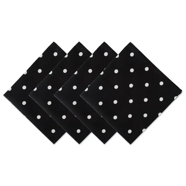DII Polka Dot Black/White 18" x 18" Napkins Set of 4 Place Order