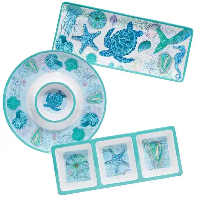 Premium Serene Seas Three-Piece Hostess Set
