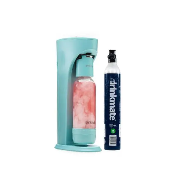 Handmade OmniFizz Sparkling Water/Soda Maker with 60-Liter CO2 Cylinder - Arctic Blue