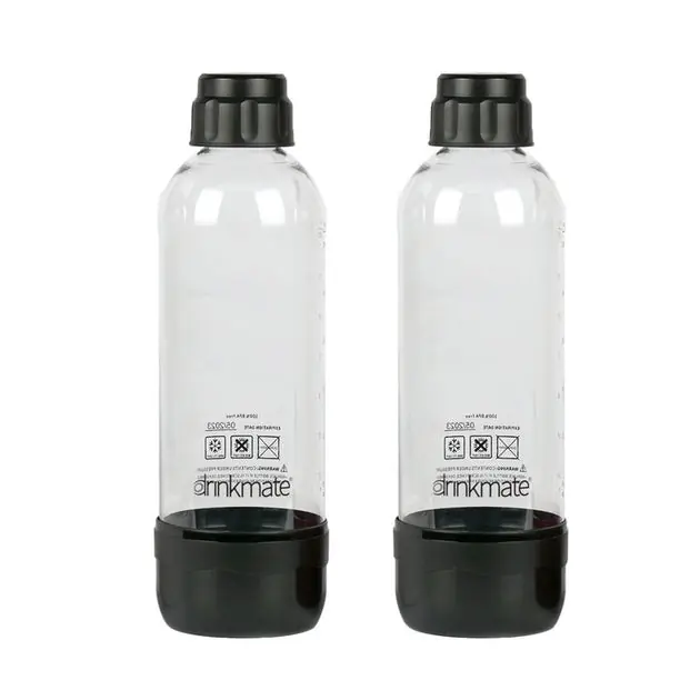 1-Liter Carbonation Bottles 2-Pack - Black Sale