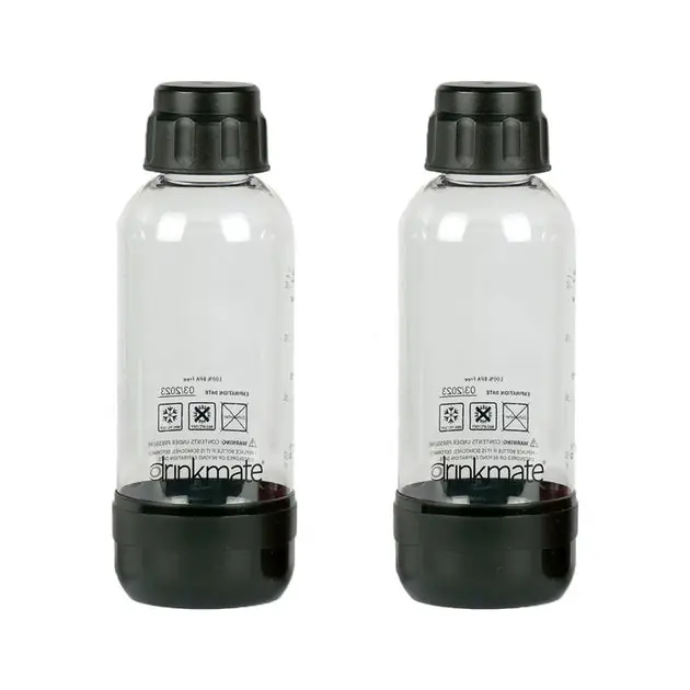 .5-Liter Carbonation Bottles 2-Pack - Black Fast Shipping